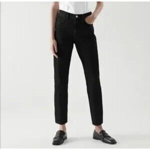 COS Straight Regular Jeans Black Sz 26 Mid Rise Ankle Length